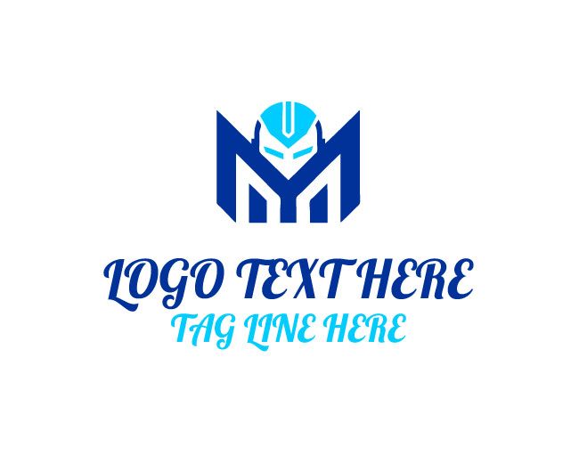  Cyber Letter M Robot Logo