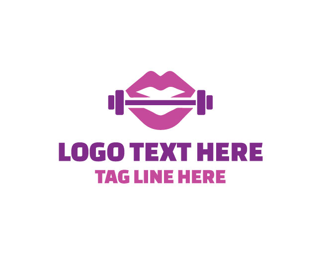 Iconic Lips Barbell Logo