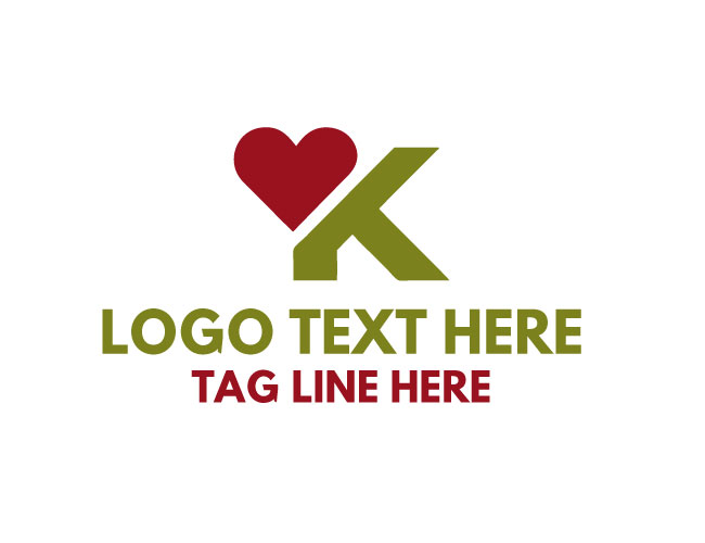 Letter K Love Logo