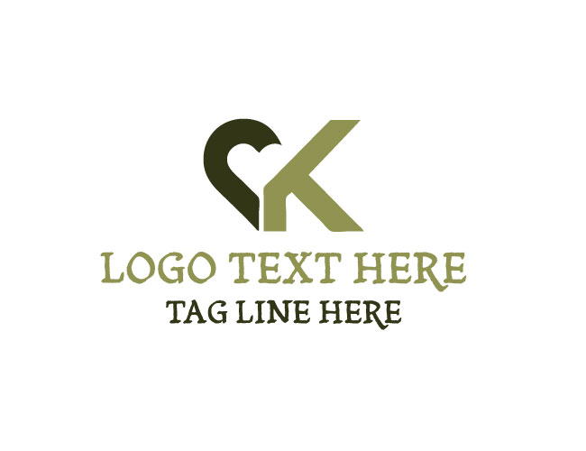  Letter K Love Logo
