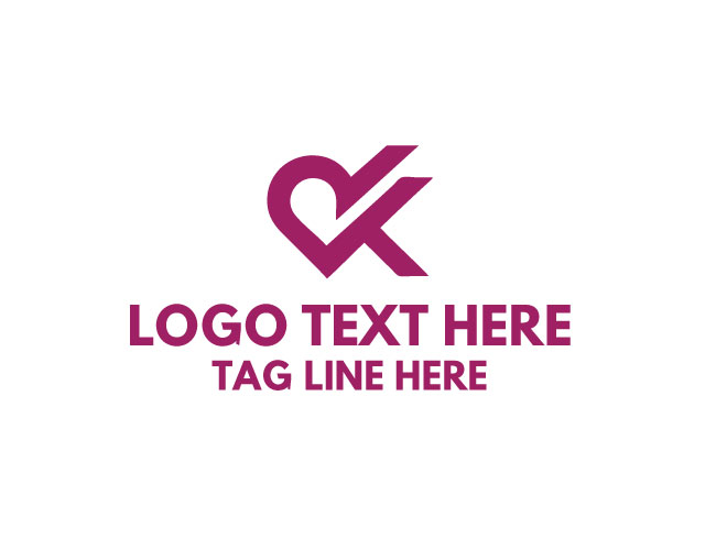 Letter K Love Logo