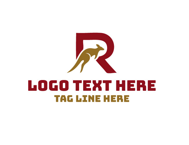  Letter R Kangaroo Tail Curve Logo