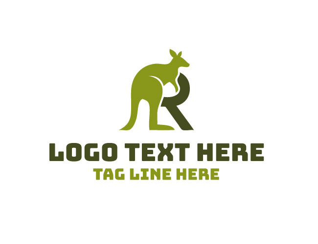  Letter R Kangaroo Logo