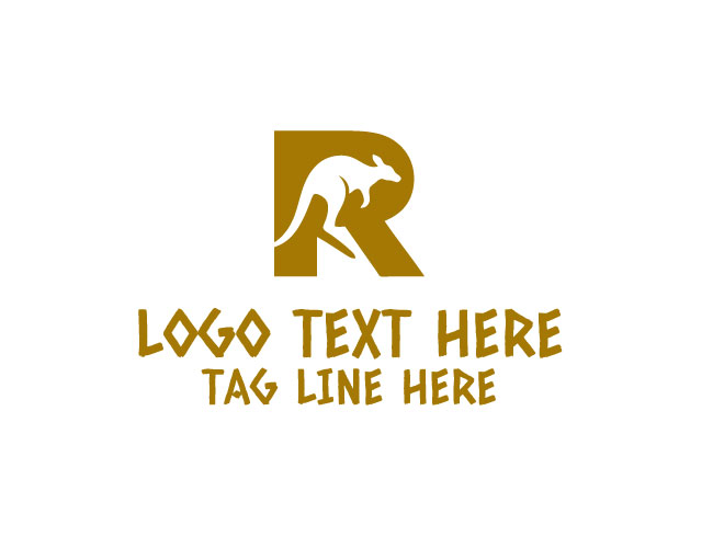 Letter R Kangaroo Wild  Logo