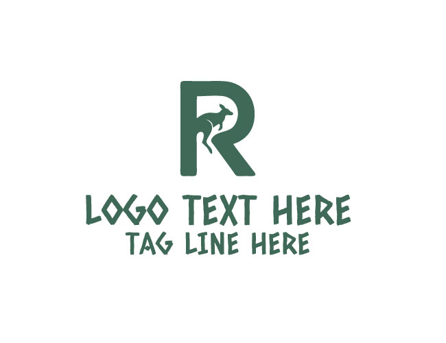 Letter R green Kangaroo Logo