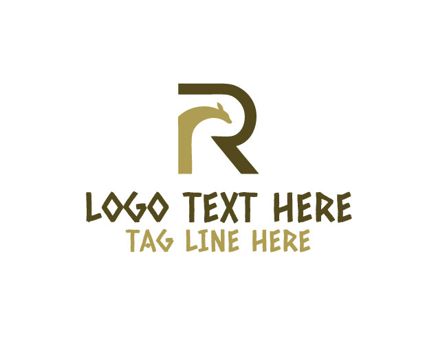  Letter R Kangaroo Bounce Crest Logo