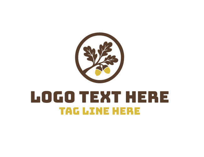 Oak Acorn Acorn Leaf Logo