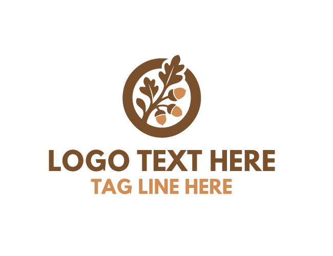 Oak Acorn Nature Seed Logo