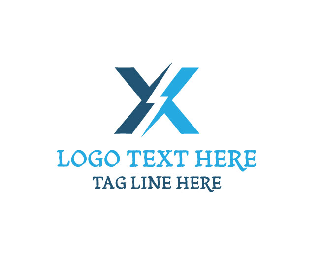  Letter X Thunder Logo
