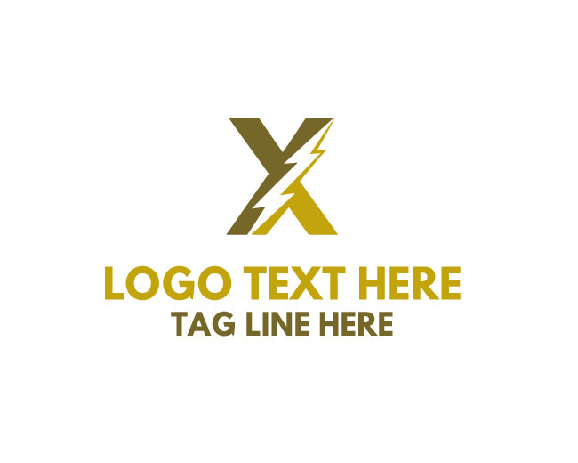  Letter X Bolt Logo