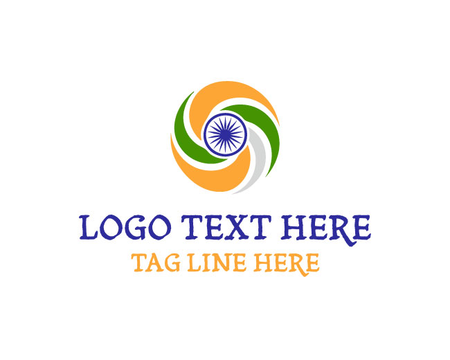 India Tricolor Banner Logo