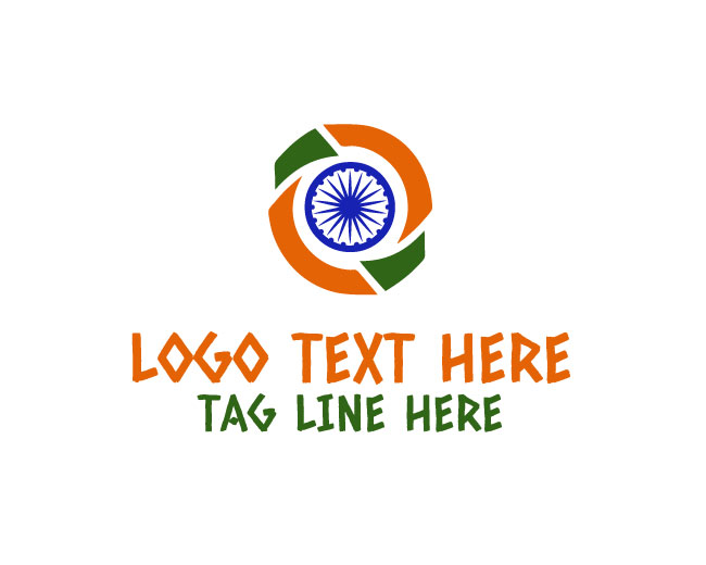  India Flag Ribbon Logo