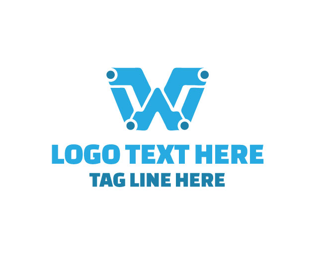 Stylish Letter W Ribbon Logo