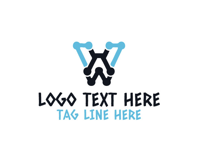 Modern Letter W Grid Logo