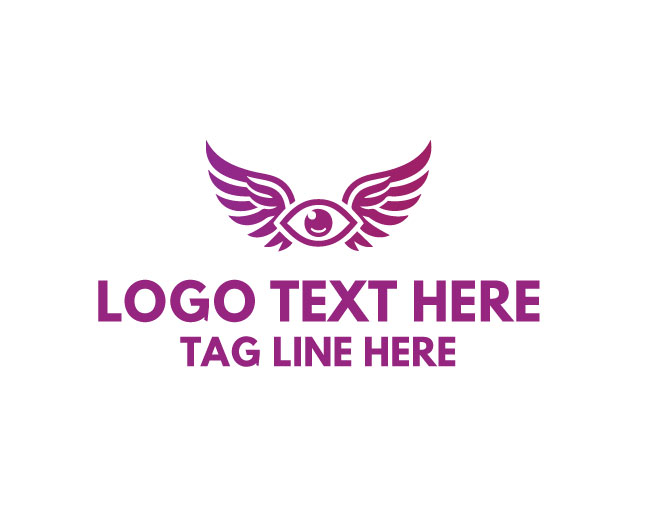  Stylish Eye Wings Logo