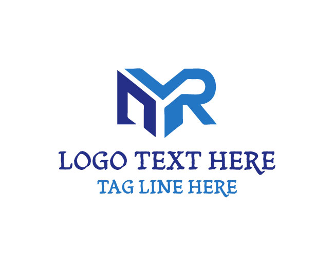  Stylish M R Letters Logo