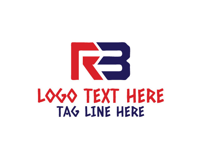Red and Blue R B Letters Logo