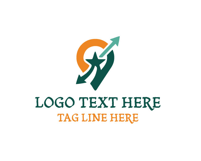Location Pin Star Navigation Logo