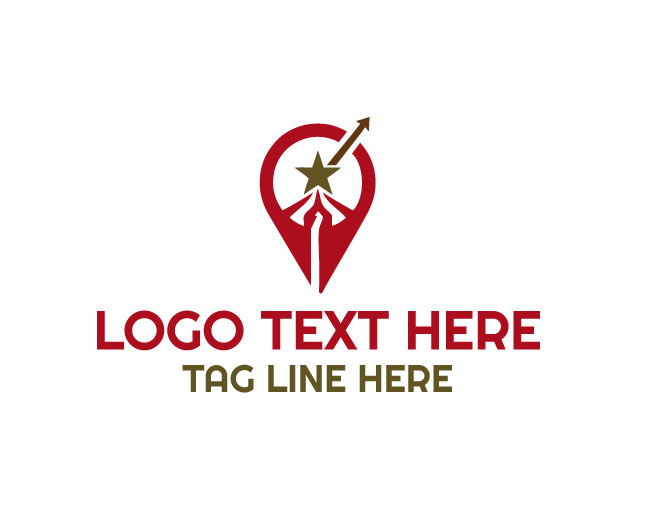 Location Pin Star Route Logo