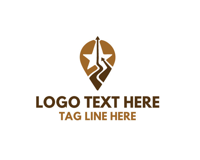 Location Pin Star Arrow Logo