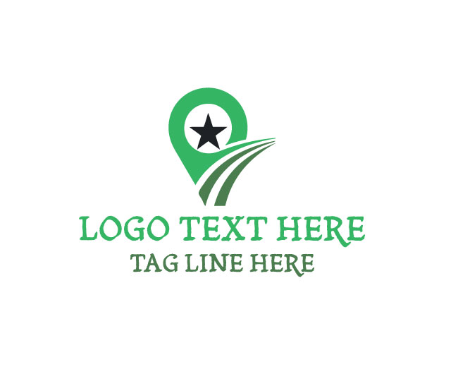 Location Pin Star Field Logo