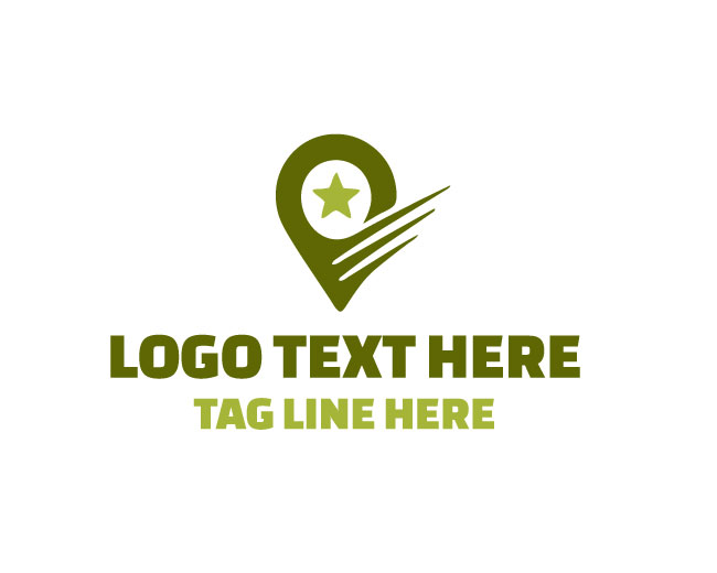 Location Pin Star Landmark Logo