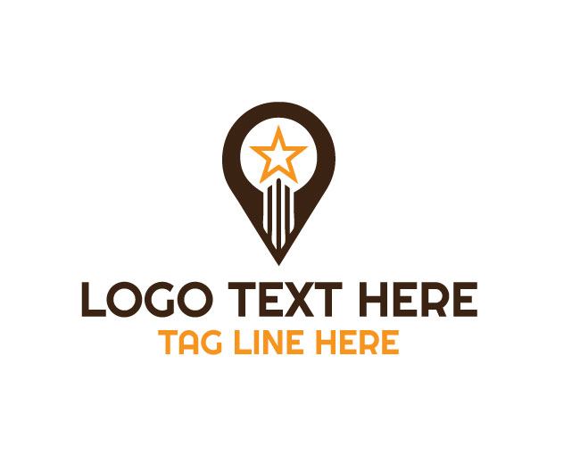  Location Pin Star In Center Logo