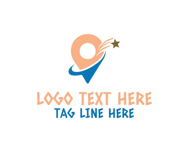 Location Pin Star Center Logo
