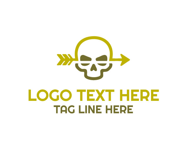  Stylish Arrow Skull Logo