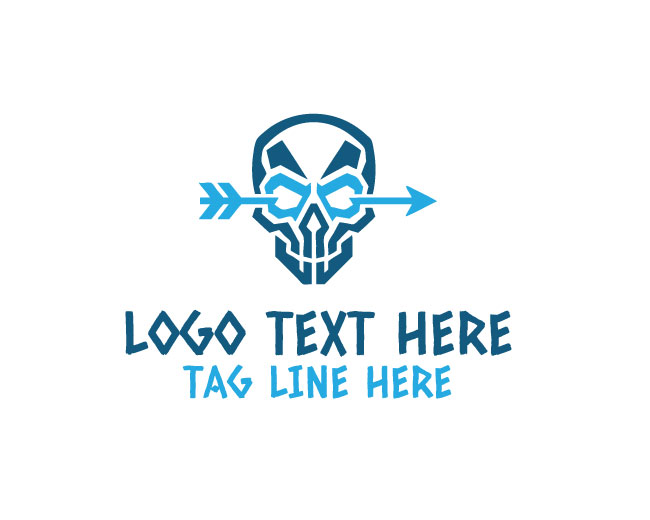 Geometric Arrow Skull Logo
