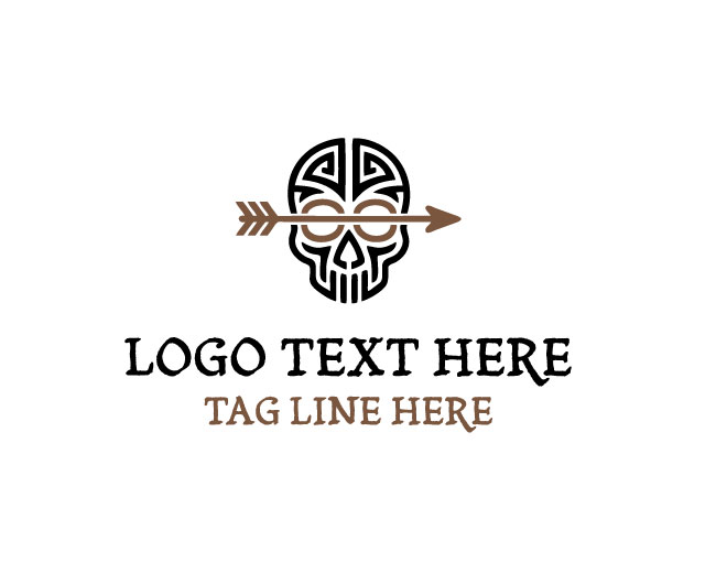 Warrior Arrow Skull Logo