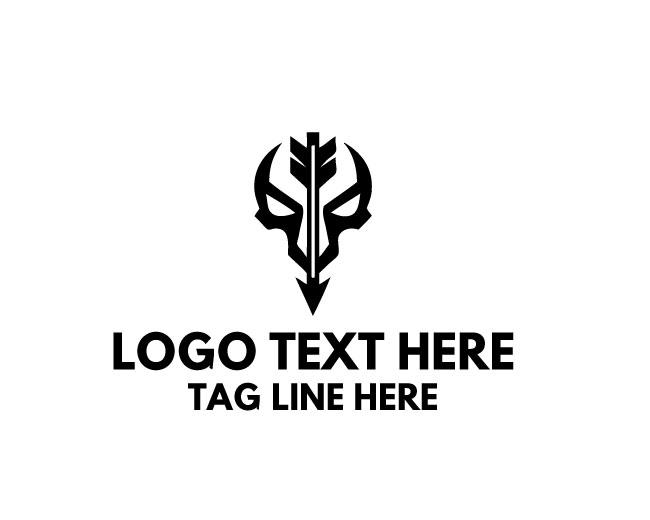 Expressive Arrow Skull Logo
