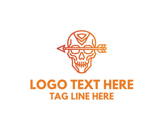 Gradient Arrow Skull Logo