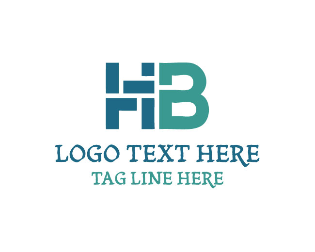 Geometric H B Letter Logo