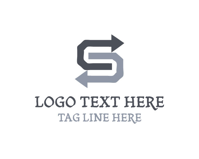 Gray Letter S Arrow Logo
