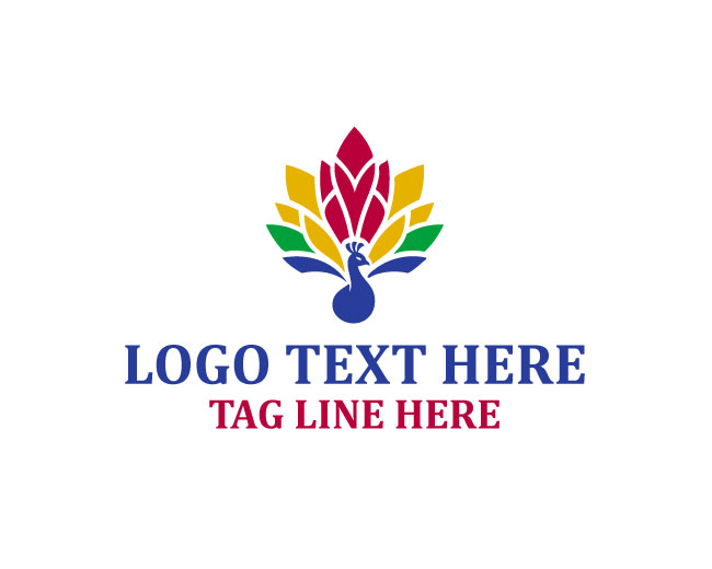 Minimal Abstract Peacock Logo