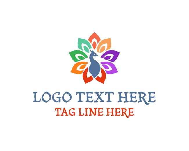 Colorful Abstract Peacock Logo