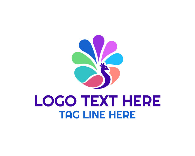 Colorful Abstract Peacock Logo