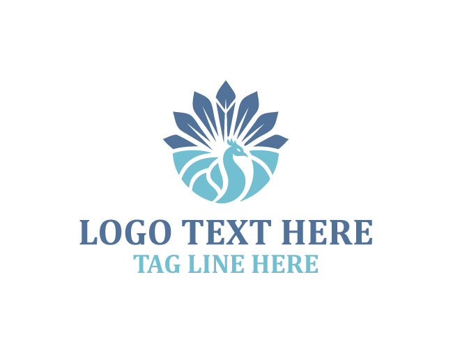 Blue Abstract Peacock Logo
