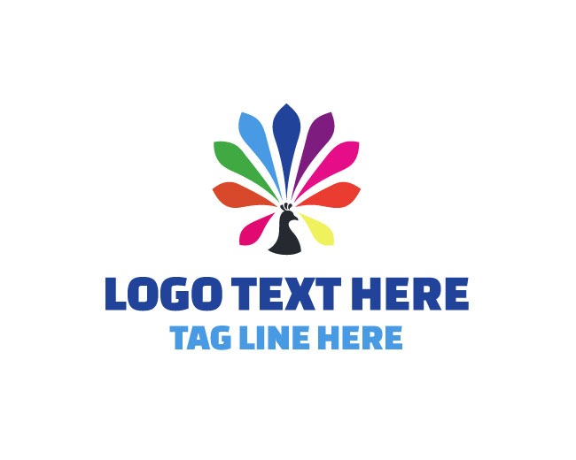 Colorful Abstract Peacock Logo
