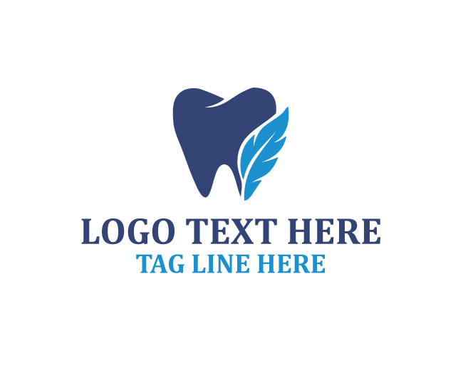 Minimal Feather Dental Logo