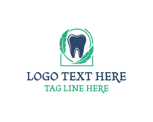 Stylish Feather Dental Logo