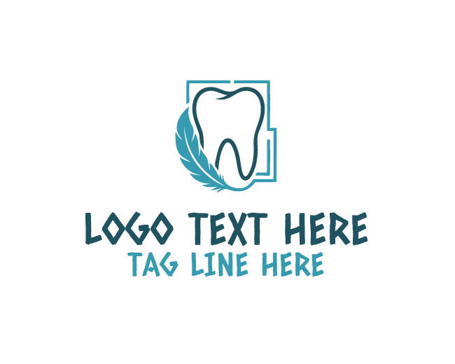 Abstract Feather Dental Logo