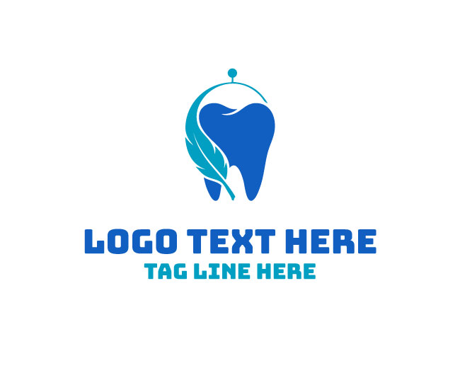 Elegant Feather Dental Logo