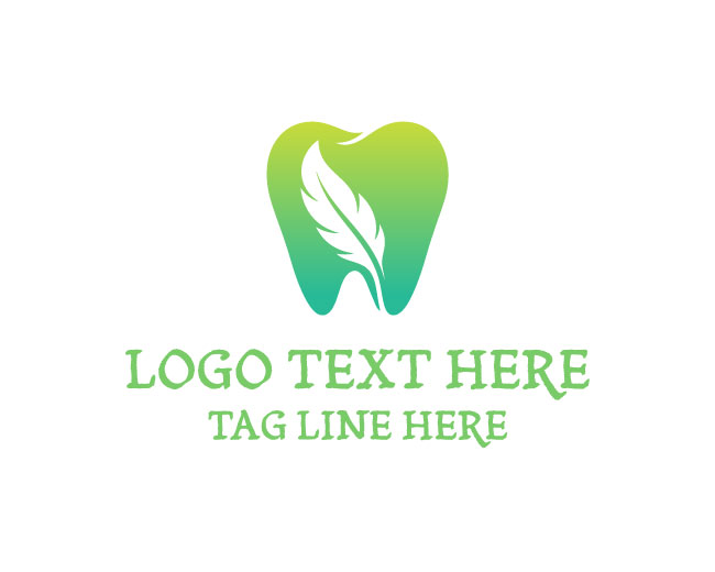 minimal Feather Dental Logo