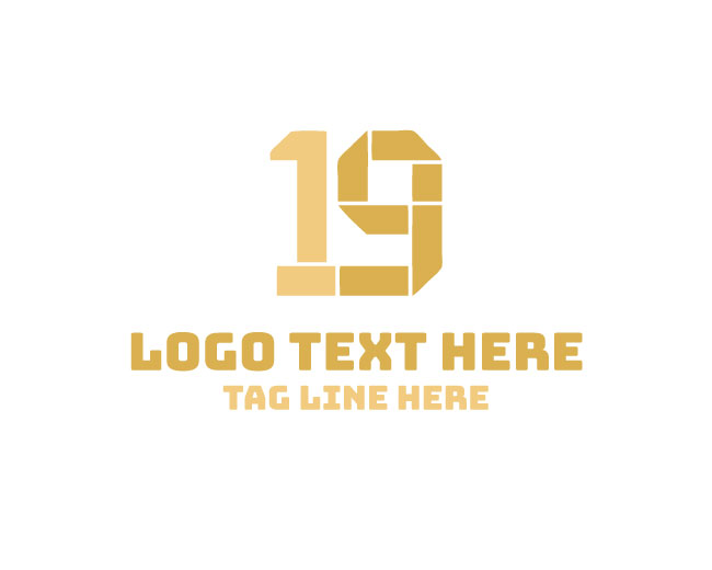Geometric Celebration Number 19 Logo