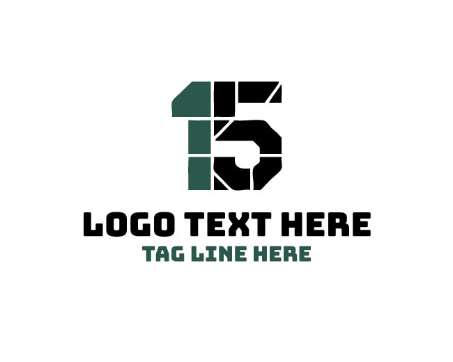 Stylish Number 15 Logo