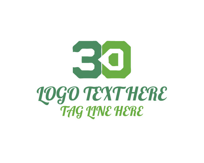 Stylish Number 30 Logo