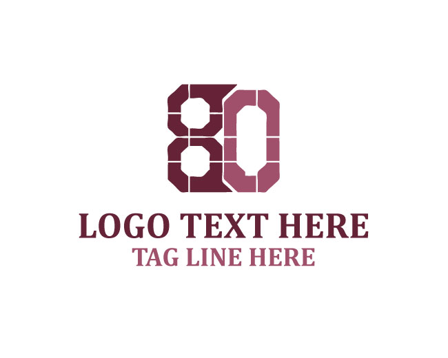 Modern Number 80 Identity Logo