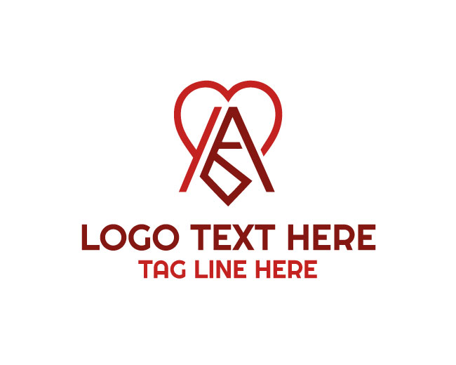  Modern Letter A Love Logo